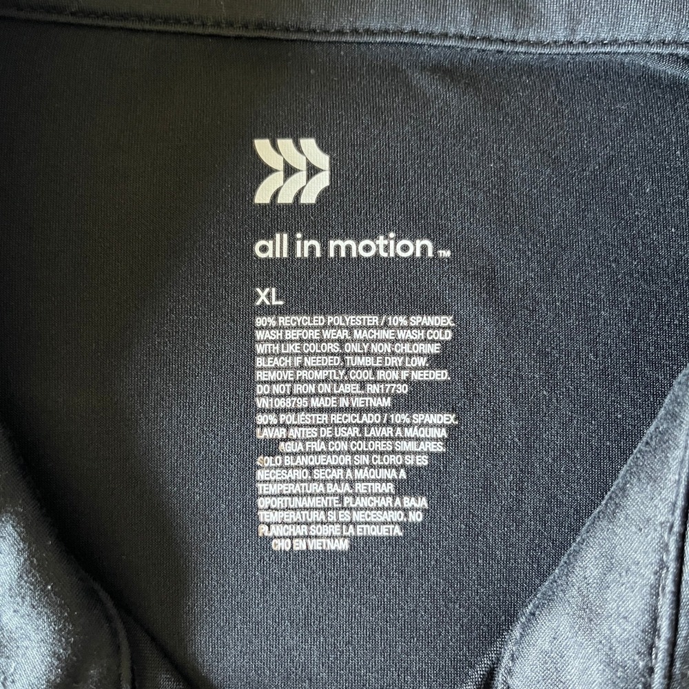 All in Motion Mens XL Black Short Sleeve Polo Shirt - Picture 4 of 5